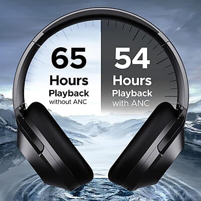 boAt Nirvana 751 ANC w/Hybrid Active Noise Cancelling, Up to 65 Hours Playtime, ASAP Charge, Ambient Sound Mode, Immersive Sound, Carry Pouch Bluetooth Wireless Over Ear Headphones