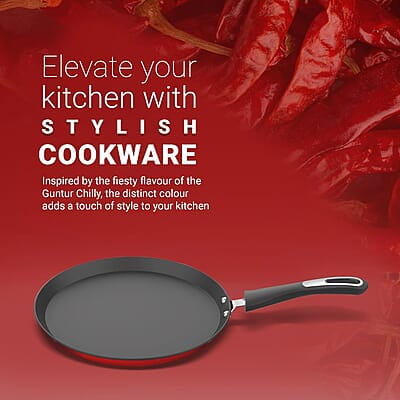 Preethi Dura Collection Non Stick Tawa, 28 cm, Gas & Induction Compatible