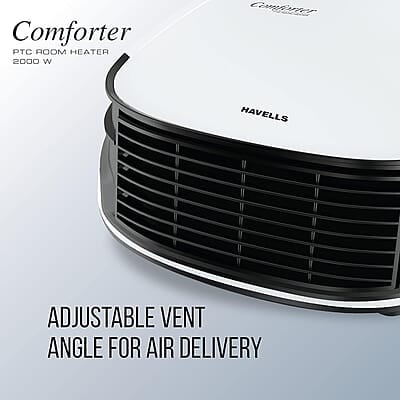 Havells Comforter Room Heater 2000 Watt with Overheat Protection, Adjustable Thermostat Control Knob