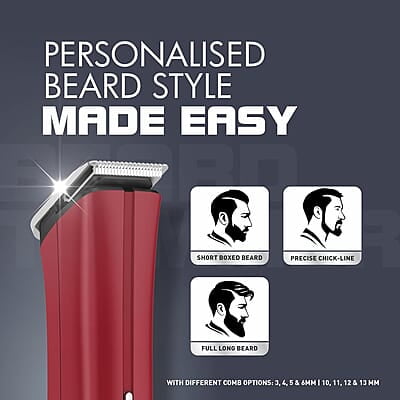 Havells Bt6111 Beard Trimmer, Skin Firendly Stainless Steel Blades 90 Mins Runtime Up To 13 Mm