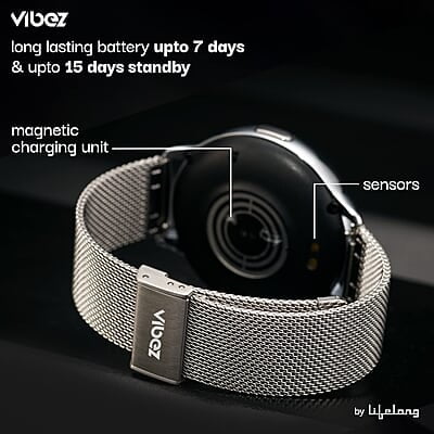 Vibez by Lifelong Smartwatch for Women 1.28" HD Display Bluetooth Calling,  7-Day Battery
