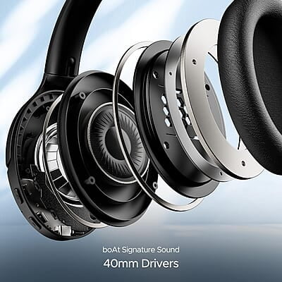 boAt Rockerz 551Anc Hybrid Active Noise Cancellation Over Ear Headphones with Up to 100H Playtime, ASAP Charge, Ambient Sound Mode &Dual Eq Modes, Enx Technology