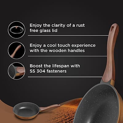 Preethi Artistic Collection Die Cast Non Stick Fry Pan, 24 cm,with Glass Lid Preethi Artistic Collection Die Cast Non Stick Fry Pan, 24 cm,with Glass Lid