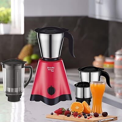Preethi Crown Plus MG-258 Mixer Grinder, 600 Watt, White/Purple, 4 Jars - Super Extractor Juicer Jar Preethi Crown Plus MG-258 Mixer Grinder, 600 Watt, White/Purple, 4 Jars - Super Extractor Juicer Jar