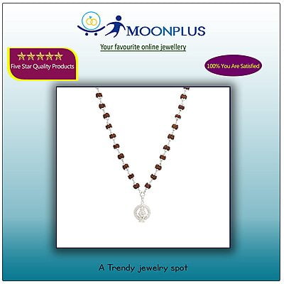 Silver Caped Rudraksha Mala/Chain with Iyyappan Pendent/Dollar