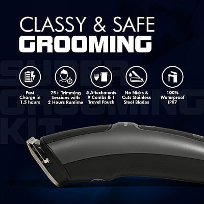 Havells Super Grooming Kit Gs8714,15 In 1,Ipx7 Fully Washable,Full Body Groomer For Men,120 Min Of Run Time With Fast Charge