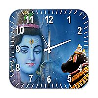 Sublimation Printed Wall Clock Shiva Wall Clock Printed Designer Square Wooden Wall Clock
