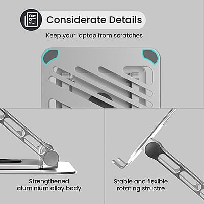 Portronics My Buddy K3 Portable Laptop Tabletop Stand I Foldable & Adjustable for Laptops Up to 15.6 Inches