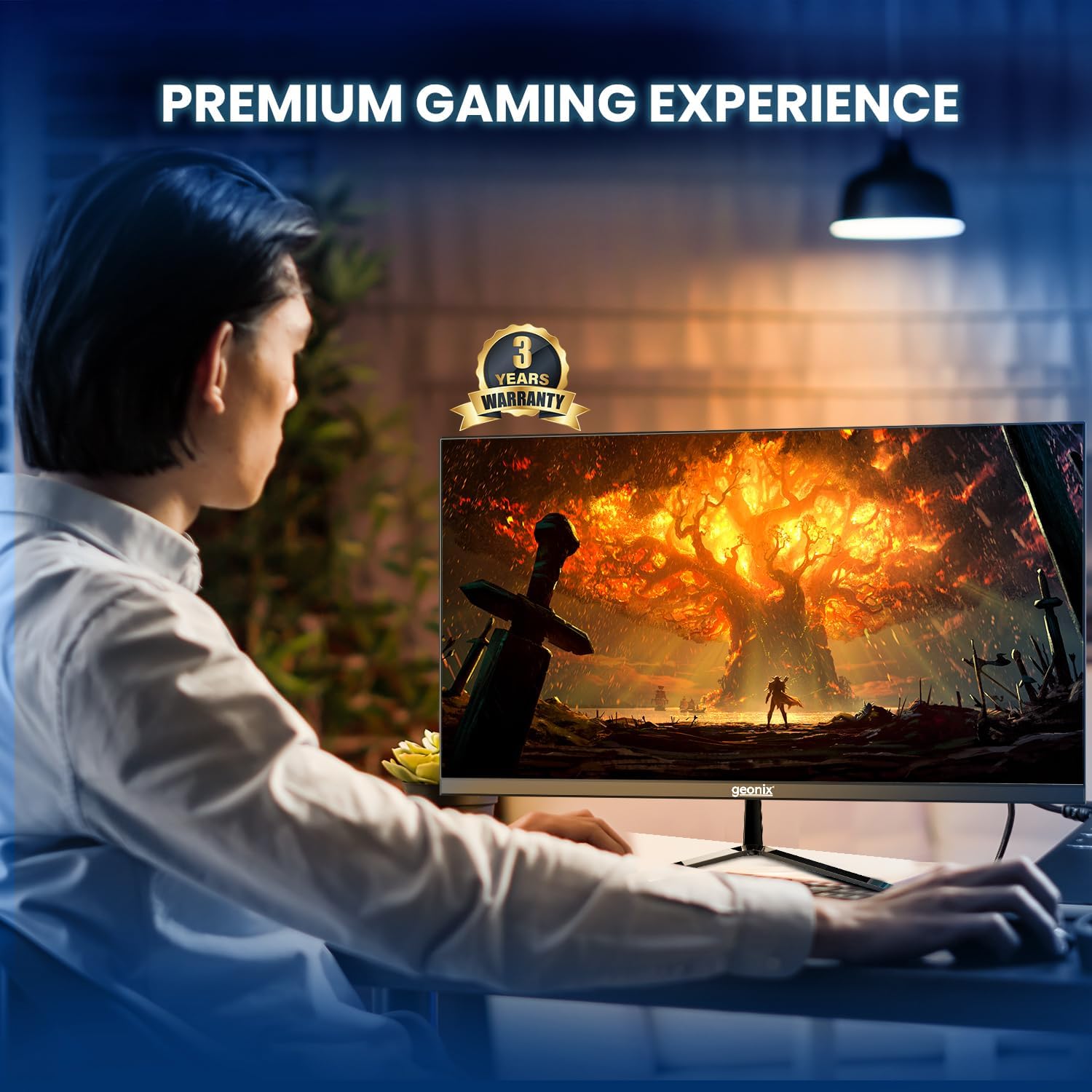 GEONIX 22 Inch PC Monitor 3 Years Warranty (‎GXTF-WVHDF22)