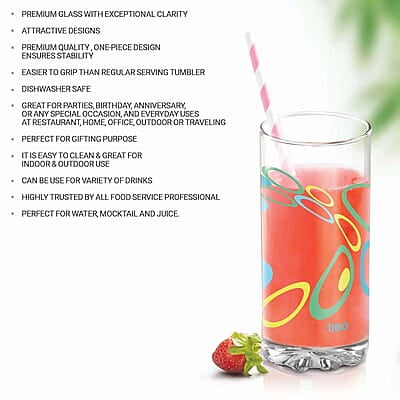 Treo by Milton D Ziner Torrent Glass Set of 6, 316 ml, Bubbles Treo by Milton D Ziner Torrent Glass Set of 6, 316 ml, Bubbles