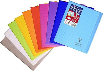 Clairefontaine KOVERBOOK Stapled Notebooks, 90gsm, 96 pages, Lined + Margin, Set of 10 Mixed Colors Clairefontaine KOVERBOOK Stapled Notebooks, 90gsm, 96 pages, Lined + Margin, Set of 10 Mixed Colors