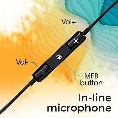 ZEBRONICS Buds 30C Type- C in Ear Earphone with in-line MIC, Rich 14.2mm Driver, Volume Control, 1.2m Cable, Call Function