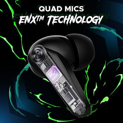 boAt Immortal 141 TWS Gaming Earbuds with Enx Tech,Up to 40 Hrs Playtime,Signature Sound,Beast Mode,Ipx4 Resistance,Iwp Tech,RBG Lights,&USB Type-C Port