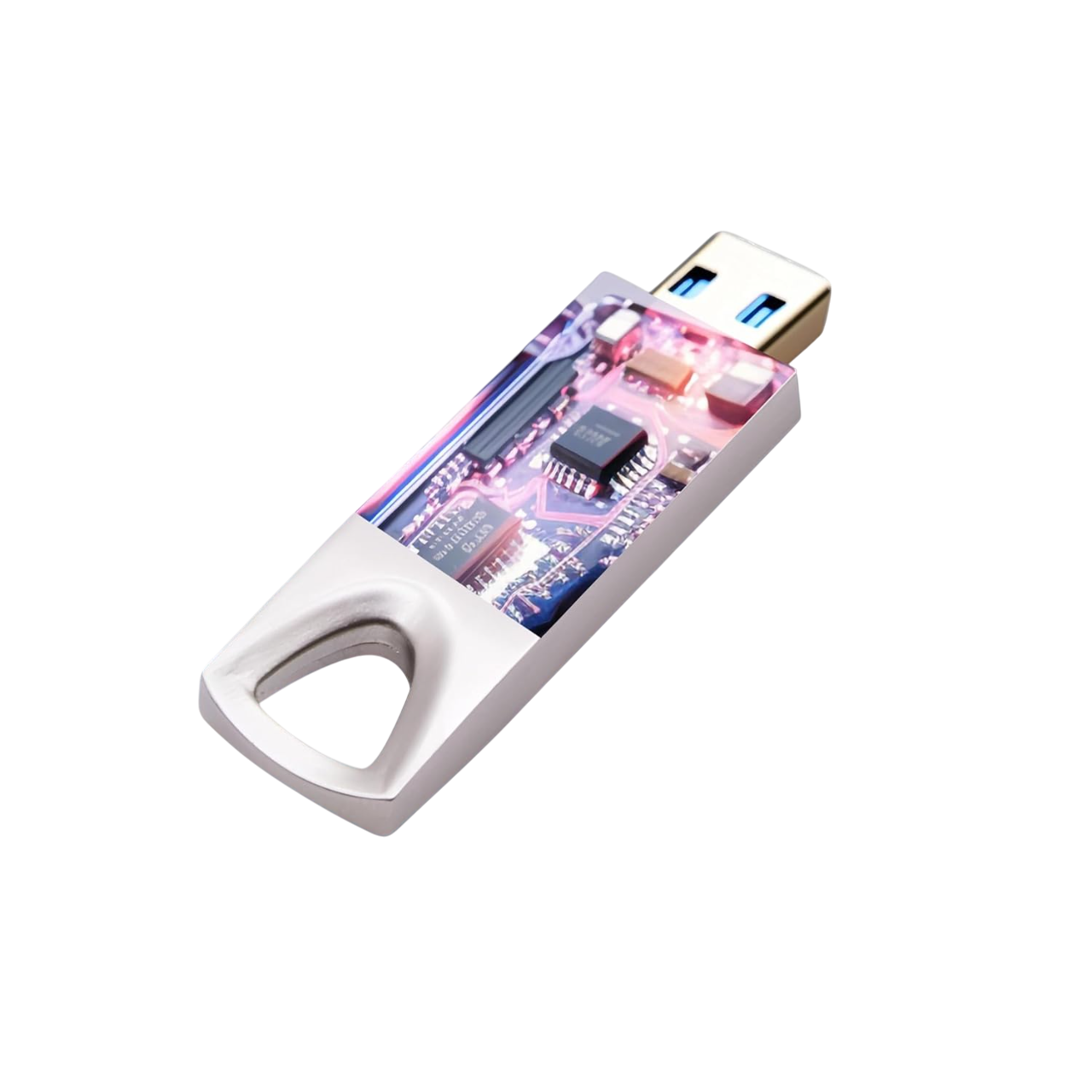 Geonix 16GB USB 2.0 Pendrive, Silver, Keyring Design-GXPD16GB