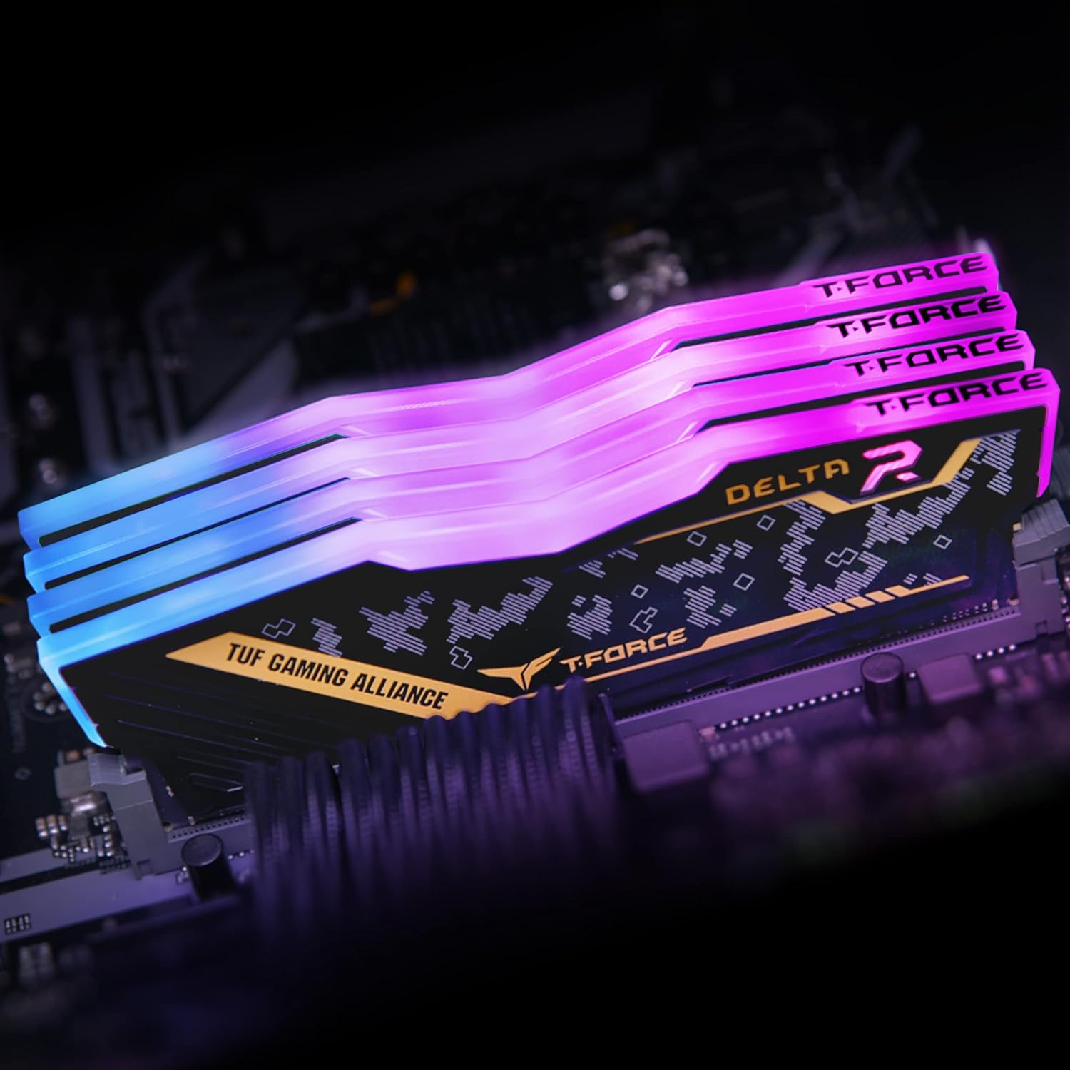 TeamGroup T-Force Delta TUF DDR4 RAM Kit, Desktop Gaming Memory, Metal Heatsink, ARGB Sync, XMP 2.0, for Intel/AMD CPU, High Performance Low Latency Module TeamGroup T-Force Delta TUF DDR4 RAM Kit, Desktop Gaming Memory, Metal Heatsink, ARGB Sync, XMP 2.0, for Intel/AMD CPU, High Performance Low Latency Module