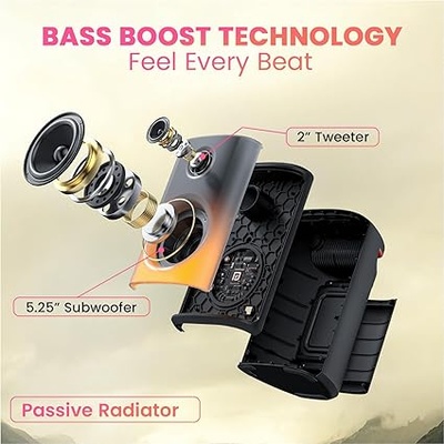 Portronics Dash 8 60W Bluetooth Party Speaker with Bass Boost Technology Portronics Dash 8 60W Bluetooth Party Speaker with Bass Boost Technology