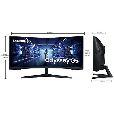 Samsung, 34-Inch, Ultra WQHD, 165Hz, 1ms, Curved Gaming Monitor, Odyssey G5 Samsung, 34-Inch, Ultra WQHD, 165Hz, 1ms, Curved Gaming Monitor, Odyssey G5