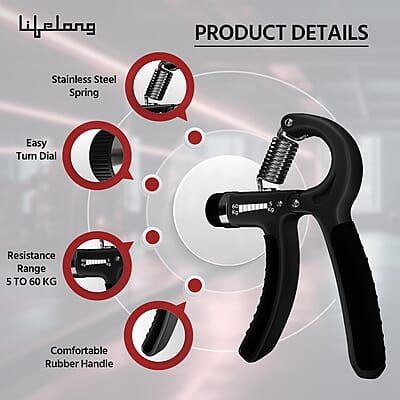 Lifelong Adjustable Hand Grip Strengthener, Hand Gripper for Men & Women for Gym Workout Lifelong Adjustable Hand Grip Strengthener, Hand Gripper for Men & Women for Gym Workout