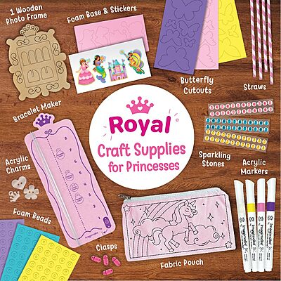 Imagimake Princess Craft Kit | 10 Mess-Free Activities | DIY Flat Bead Bracelets, Unicorn Pouch, Butterfly Wands & Photo Frame | 400+ Craft Supplies Imagimake Princess Craft Kit | 10 Mess-Free Activities | DIY Flat Bead Bracelets, Unicorn Pouch, Butterfly Wands & Photo Frame | 400+ Craft Supplies