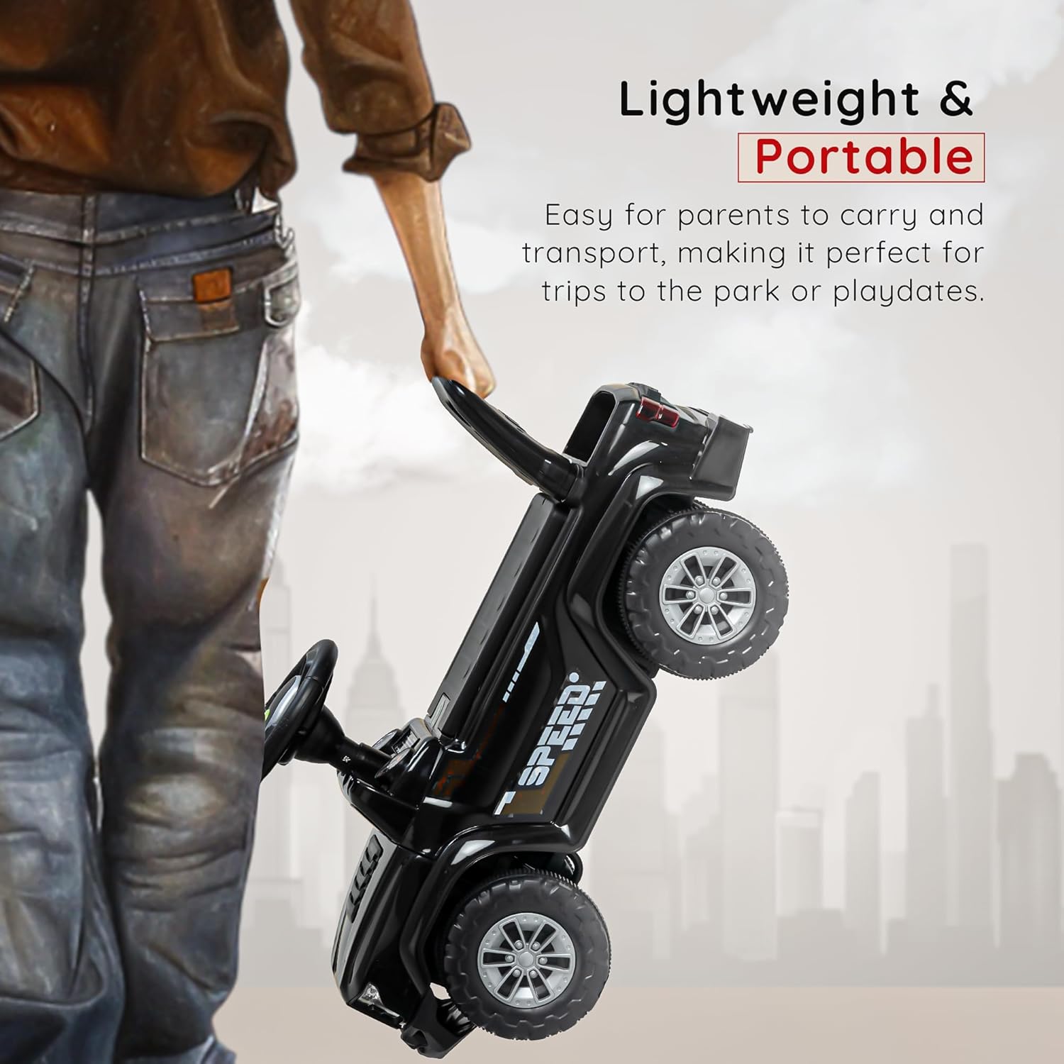 Baybee Push Ride on Baby Jeep for Kids Toys with LED Light & Storage Bin-Black Baybee Push Ride on Baby Jeep for Kids Toys with LED Light & Storage Bin-Black