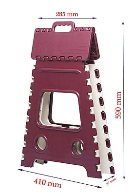 Varmora 18 Inches Super Strong Folding Step Stool Red