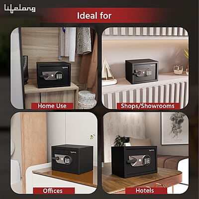 Lifelong Locker For Home&Office 34L-Digital Safe Locker For Security With 5Mm Sturdy Metal Door