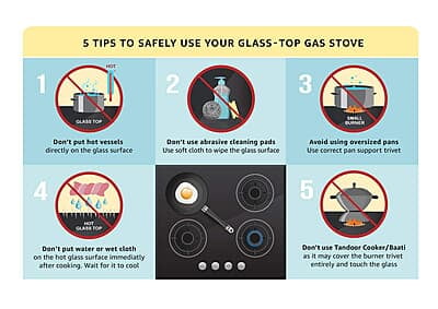 Preethi Blu Flame Blaze Glass top 3 Burner Gas Stove, Manual Ignition