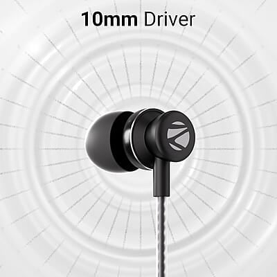 ZEBRONICS BUDS C10 in-Ear Type-C Earphone with in-line Mic, Metallic Design, Volume Control, 1.2m Cable, 10mm Driver