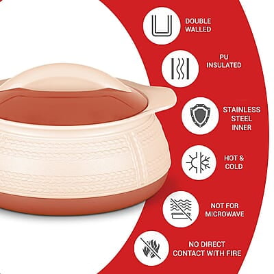 MILTON Adore 1000 Insulated Inner Stainless Steel Casserole, 740 ml, Beige MILTON Adore 1000 Insulated Inner Stainless Steel Casserole, 740 ml, Beige