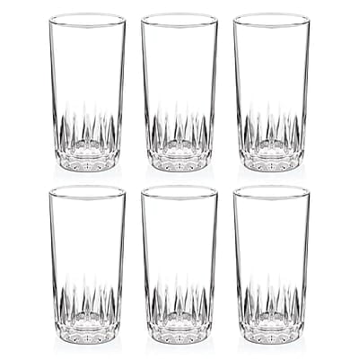 Treo by Milton Acme Cool Glass Tumbler Set of 6, 320 ml Each, Transparent | Dishwasher Safe | Serve Juices | Cold Drinks | Milkshake | Falooda | Water | Cocktails | Mixed Drinks