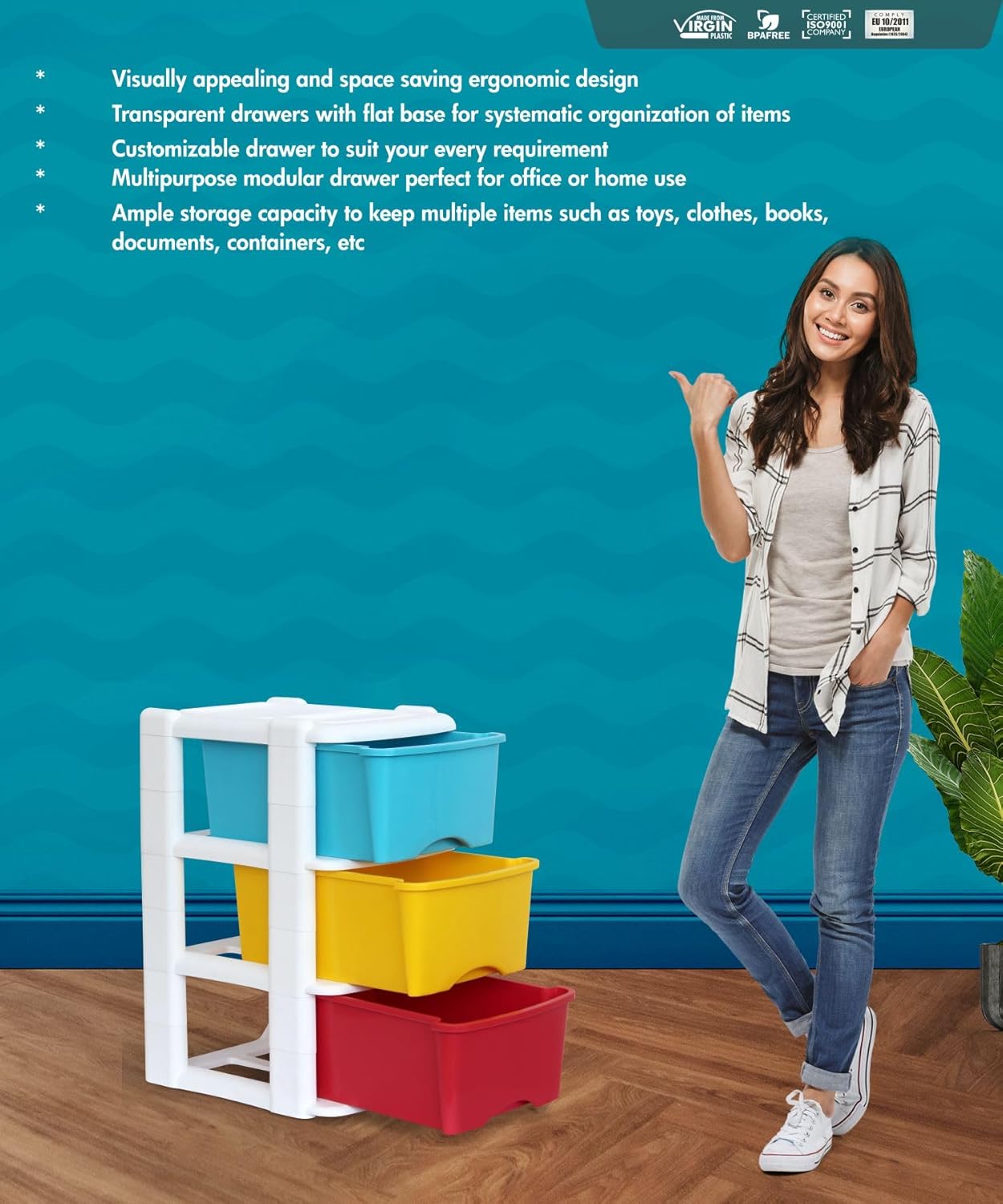 Signora ware Multipurpose Modular Drawer Big 3 Tier 12.8 Each Drawer