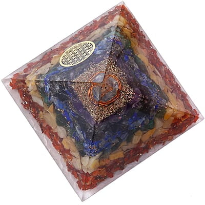 Seven Chakra Orgonite Pyramid