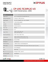 CP PLUS 2.4MP IR Bullet Camera CP-URC-TC24PL2C-V3 – 1080P HD, Built-in Mic, 20m IR, IP67 CP PLUS 2.4MP IR Bullet Camera CP-URC-TC24PL2C-V3 – 1080P HD, Built-in Mic, 20m IR, IP67
