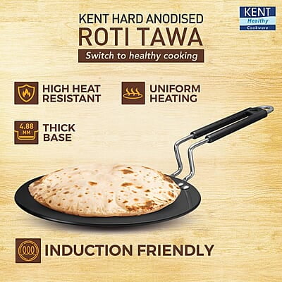 KENT Hard Anodised Roti Tawa 28 CM 88 mm Thick Base
