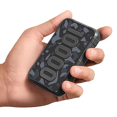Ambrane 10000mAh Rugged, Slim & Compact Powerbank, 22.5W Fast Charging, USB & Type C Output