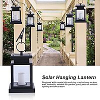 Candle Lantern, Our Garden Patio Yard Lamp LED Solar Powered Hanging Candle Light
