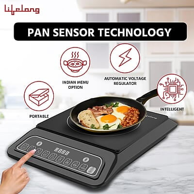 Lifelong 2000 Watt Radiant Induction Cooktop For Home With 7 Preset Indian Menu Option Lifelong 2000 Watt Radiant Induction Cooktop For Home With 7 Preset Indian Menu Option