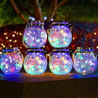 Solar Light Outdoor Lantern Hanging 20 led Jar Light Waterproof Crackle Glass Globe Garden Light for Party Solar Light Outdoor Lantern Hanging 20 led Jar Light Waterproof Crackle Glass Globe Garden Light for Party