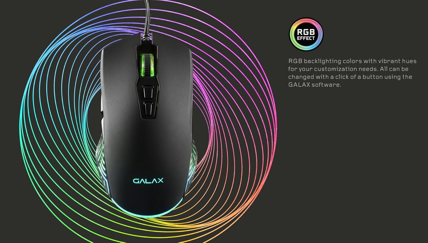 GALAX Slider-03 USB Wired Gaming Mouse | 7 Programmable Buttons | Customizable RGB Lights | Ergonomic Design | 7200 DPI Gaming Grade Sensor | 1.5m Braided Cable | 16.8mn Color, Light Weight - Black GALAX Slider-03 USB Wired Gaming Mouse | 7 Programmable Buttons | Customizable RGB Lights | Ergonomic Design | 7200 DPI Gaming Grade Sensor | 1.5m Braided Cable | 16.8mn Color, Light Weight - Black