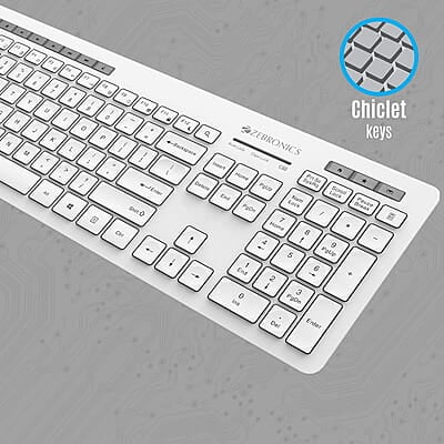Zebronics Companion 500 Wireless Keyboard and Mouse White