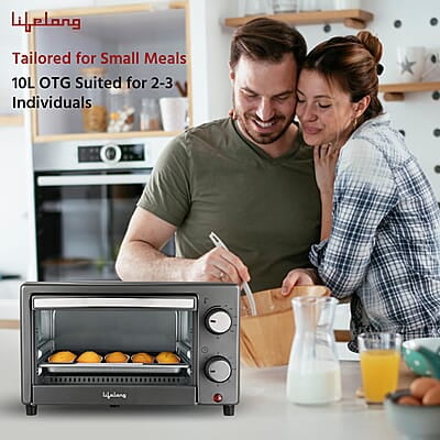 Lifelong OTG 10 Litre for Kitchen with Baking Tray - 800W Electric Oven Toaster Griller