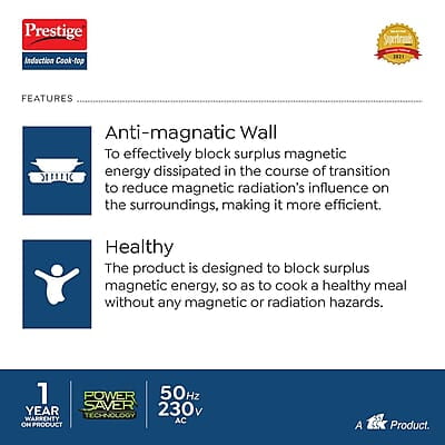 Prestige IRIS ECO 1200 W Induction Cooktop with Automatic Voltage Regulator