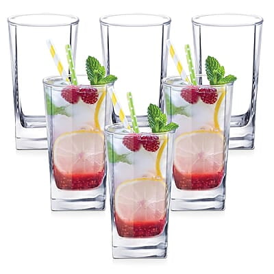 Treo By Milton Atlas Cool Glass Tumbler Set of 6, 213 ml Each, Transparent | Dishwasher Safe| Serve Whiskey | Wine | Juices | Cold Drinks | Water | Cocktails | Mixed Drinks