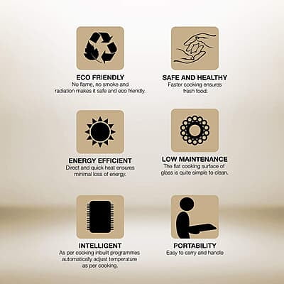 Havells Induction Cooktop Insta Cook 4 Cooking Options Glass Ceramic Plate