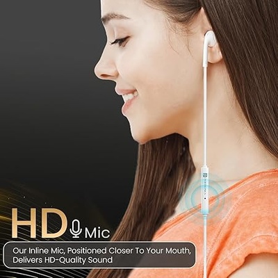 Portronics Conch Theta A in Ear 3.5mm Wired Earphones with In Line HD Mic, Powerful Audio, 14.2mm Dynamic Driver, Unique Earbuds Design, TPE Anti Tangle Wire,In line Controls,Wide Compatibility(White) Portronics Conch Theta A in Ear 3.5mm Wired Earphones with In Line HD Mic, Powerful Audio, 14.2mm Dynamic Driver, Unique Earbuds Design, TPE Anti Tangle Wire,In line Controls,Wide Compatibility(White)