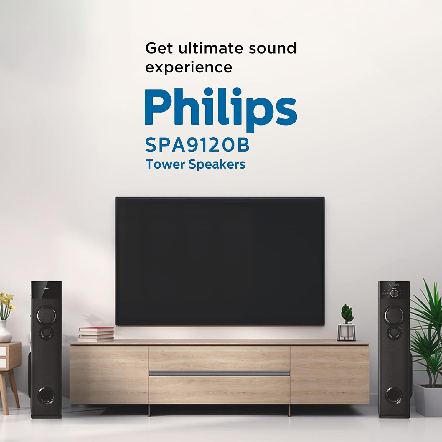 Philips 2.0 Channel 120W Bluetooth Tower Speaker (SPA9120B/94) – Black Philips 2.0 Channel 120W Bluetooth Tower Speaker (SPA9120B/94) – Black