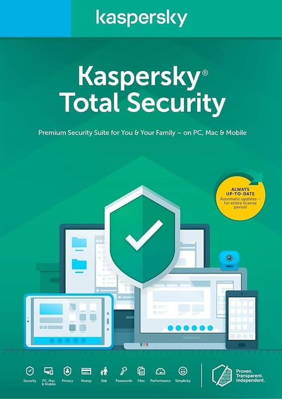 Kaspersky Total Security (1 CD + 1 key) (1yr) (Win) Key CD (TSL)