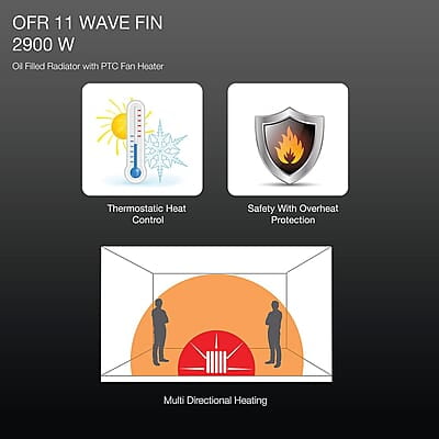 Havells OFR 11 2900 Watts Wave Fin with PTC Fan Heater