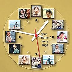 Sublimation Printed Wall Clock Customized UV Printed Designer Acrylic Wall Clock with Name/Text for Personal Sublimation Printed Wall Clock Customized UV Printed Designer Acrylic Wall Clock with Name/Text for Personal