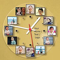 Sublimation Printed Wall Clock Customized UV Printed Designer Acrylic Wall Clock with Name/Text for Personal